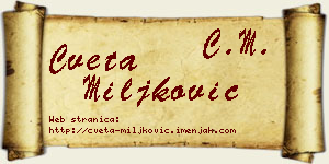 Cveta Miljković vizit kartica